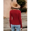 Zeagoo Sweaters for Women 2026 Knit Trendy Long Sleeve Lightweight Slim Fit Pullover Cutout Tops S-XXL(Red)