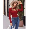 Zeagoo Sweaters for Women 2026 Knit Trendy Long Sleeve Lightweight Slim Fit Pullover Cutout Tops S-XXL(Red)