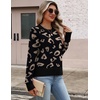 Zeagoo Sweaters for Women Cropped Crewneck Basic 2026 Trendy Fall Tops(Black Leopard Print)