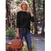 Zeagoo Sweaters for Women Fall Outfits Trendy 2026 Long Sleeve Shirts Bussiness Casual Knit Pullover Sweater Tops(B-solid Black Long Sleeve)