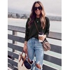 Zeagoo Sweaters for Women Fall Outfits Trendy 2026 Long Sleeve Shirts Bussiness Casual Knit Pullover Sweater Tops(B-solid Black Long Sleeve)