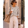 Zeagoo Sweaters for Women Fall Outfits Trendy 2026 Long Sleeve Shirts Bussiness Casual Knit Pullover Sweater Tops(Dot Black)