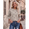 Zeagoo Sweaters for Women Fall Outfits Trendy 2026 Long Sleeve Shirts Bussiness Casual Knit Pullover Sweater Tops(Dot Black)