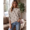 Zeagoo Sweaters for Women Fall Outfits Trendy 2026 Long Sleeve Shirts Bussiness Casual Knit Pullover Sweater Tops(Dot Black)