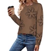 Zeagoo Sweaters for Women Fall Outfits Trendy 2026 Long Sleeve Shirts Bussiness Casual Knit Pullover Sweater Tops(Printed Khaki)