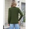Zeagoo Women’s 2026 Fall Long Sleeve Sweaters V Neck Dressy Casual Tops(Army Green)