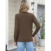 Zeagoo Women’s 2026 Fall Long Sleeve Sweaters V Neck Dressy Casual Tops(Brown)