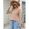 Zeagoo Women’s 2026 Fall Long Sleeve Sweaters V Neck Dressy Casual Tops(Khaki)