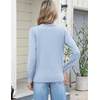 Zeagoo Women’s 2026 Fall Long Sleeve Sweaters V Neck Dressy Casual Tops(Light Blue)