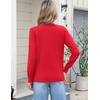 Zeagoo Women’s 2026 Fall Long Sleeve Sweaters V Neck Dressy Casual Tops(Red)