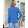 Zeagoo Women’s 2026 Fall Long Sleeve Sweaters V Neck Dressy Casual Tops(Sky Blue)