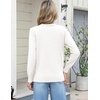 Zeagoo Women’s 2026 Fall Long Sleeve Sweaters V Neck Dressy Casual Tops(White)