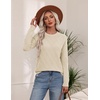 Zeagoo Women’s Cable Knit Sweaters Fall Winter Long Sleeve Crewneck Tops(Beige)