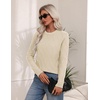 Zeagoo Women’s Cable Knit Sweaters Fall Winter Long Sleeve Crewneck Tops(Beige)