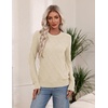 Zeagoo Women’s Cable Knit Sweaters Fall Winter Long Sleeve Crewneck Tops(Beige)