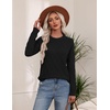 Zeagoo Women’s Cable Knit Sweaters Fall Winter Long Sleeve Crewneck Tops(Black)