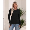 Zeagoo Women’s Cable Knit Sweaters Fall Winter Long Sleeve Crewneck Tops(Black)