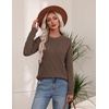 Zeagoo Women’s Cable Knit Sweaters Fall Winter Long Sleeve Crewneck Tops(Brown)