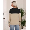 Zeagoo Women’s Cable Knit Sweaters Fall Winter Long Sleeve Crewneck Tops(Colorblock-beige)