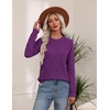 Zeagoo Women’s Cable Knit Sweaters Fall Winter Long Sleeve Crewneck Tops(Dark Purple)