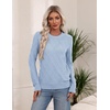 Zeagoo Women’s Cable Knit Sweaters Fall Winter Long Sleeve Crewneck Tops(Light Blue)