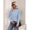 Zeagoo Women’s Cable Knit Sweaters Fall Winter Long Sleeve Crewneck Tops(Light Blue)