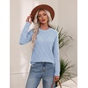 Zeagoo Women’s Cable Knit Sweaters Fall Winter Long Sleeve Crewneck Tops(Light Blue)