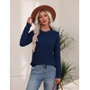 Zeagoo Women’s Cable Knit Sweaters Fall Winter Long Sleeve Crewneck Tops(Navy Blue)