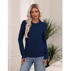 Zeagoo Women’s Cable Knit Sweaters Fall Winter Long Sleeve Crewneck Tops(Navy Blue)
