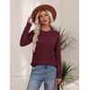 Zeagoo Women’s Cable Knit Sweaters Fall Winter Long Sleeve Crewneck Tops(Wine Red)