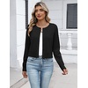 Zeagoo Women’s Cropped Cardigan Sweaters Lightweight Bolero Shrug for Dress(01-black)