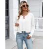 Zeagoo Women’s Cropped Cardigan Sweaters Lightweight Bolero Shrug for Dress(01-white)