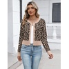 Zeagoo Women’s Cropped Cardigan Sweaters Lightweight Bolero Shrug for Dress(Beige Leopard)