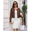 Zeagoo Women’s Cropped Cardigan Sweaters Lightweight Bolero Shrug for Dress(Brown)