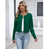 Zeagoo Women’s Cropped Cardigan Sweaters Lightweight Bolero Shrug for Dress(Deep Green)