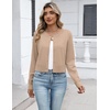 Zeagoo Women’s Cropped Cardigan Sweaters Lightweight Bolero Shrug for Dress(Khaki)