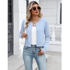 Zeagoo Women’s Cropped Cardigan Sweaters Lightweight Bolero Shrug for Dress(Light Blue)