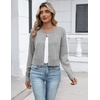 Zeagoo Women’s Cropped Cardigan Sweaters Lightweight Bolero Shrug for Dress(Light Gray)