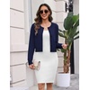 Zeagoo Women’s Cropped Cardigan Sweaters Lightweight Bolero Shrug for Dress(Navy)