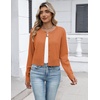 Zeagoo Women’s Cropped Cardigan Sweaters Lightweight Bolero Shrug for Dress(Orange)