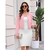 Zeagoo Women’s Cropped Cardigan Sweaters Lightweight Bolero Shrug for Dress(Pink)