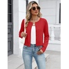 Zeagoo Women’s Cropped Cardigan Sweaters Lightweight Bolero Shrug for Dress(Red)