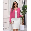 Zeagoo Women’s Cropped Cardigan Sweaters Lightweight Bolero Shrug for Dress(Rose Red)