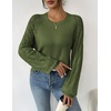 Zeagoo Womens Sweaters 2026 Long Sleeve Crew Neck Lightweight Pullover Knitted Cute Fall Fashion Tops(Army Green)