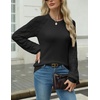 Zeagoo Womens Sweaters 2026 Long Sleeve Crew Neck Lightweight Pullover Knitted Cute Fall Fashion Tops(Black)