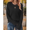 Zeagoo Womens Sweaters 2026 Long Sleeve Crew Neck Lightweight Pullover Knitted Cute Fall Fashion Tops(Black)