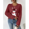Zeagoo Womens Sweaters 2026 Long Sleeve Crew Neck Lightweight Pullover Knitted Cute Fall Fashion Tops(Sd Snowman)