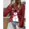 Zeagoo Womens Sweaters 2026 Long Sleeve Crew Neck Lightweight Pullover Knitted Cute Fall Fashion Tops(Sd Snowman)