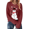 Zeagoo Womens Sweaters 2026 Long Sleeve Crew Neck Lightweight Pullover Knitted Cute Fall Fashion Tops(Sd Snowman)