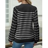 Zeagoo Womens Sweaters 2026 Long Sleeve Crew Neck Lightweight Pullover Knitted Cute Fall Fashion Tops(Stripe Black)